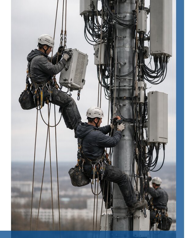 Монтаж оборудования связи на мачте в Коломне от 7604 р. | ВЫСОТНИК-Клм