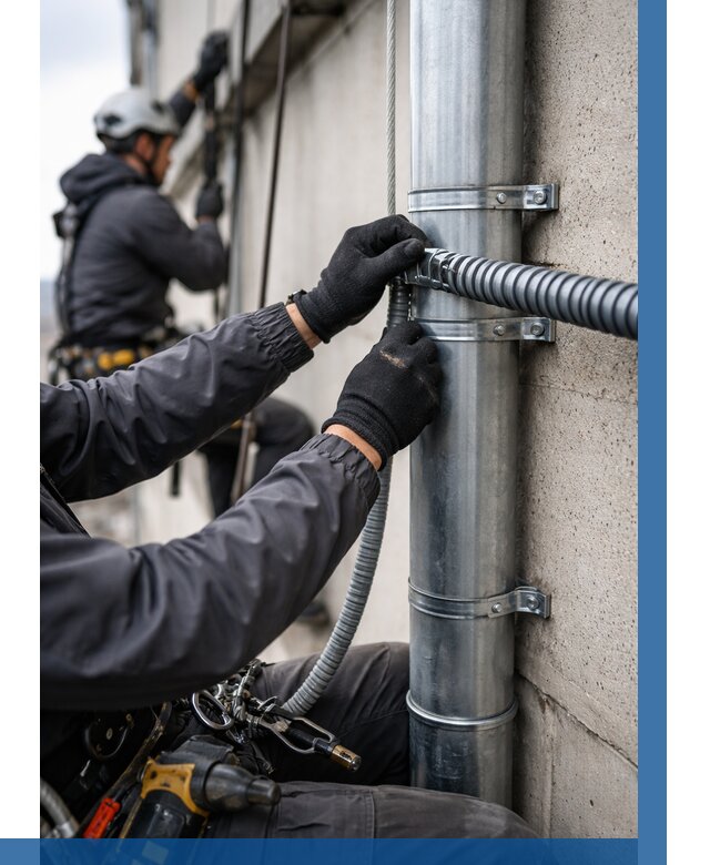 Монтаж гофры для кабеля в Коломне от 304 р. | ВЫСОТНИК-Клм