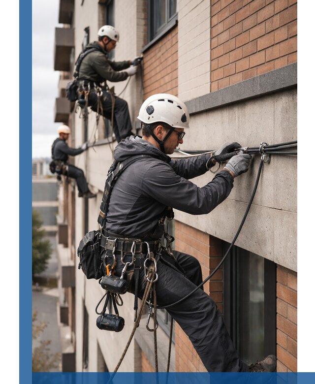 Крепление кабеля на фасаде монтаж и крепеж в Коломне