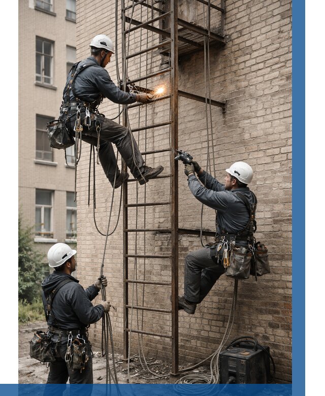 Ремонт пожарной лестницы в Коломне от 7604 р. | ВЫСОТНИК-Клм