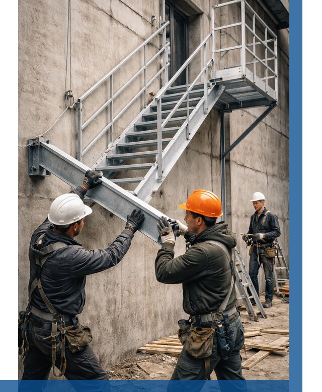 Монтаж металлических лестниц в Коломне от 15209 р. | ВЫСОТНИК-Клм