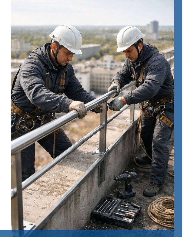 Монтаж перил на высоте в Коломне от 2535 р. | ВЫСОТНИК-Клм