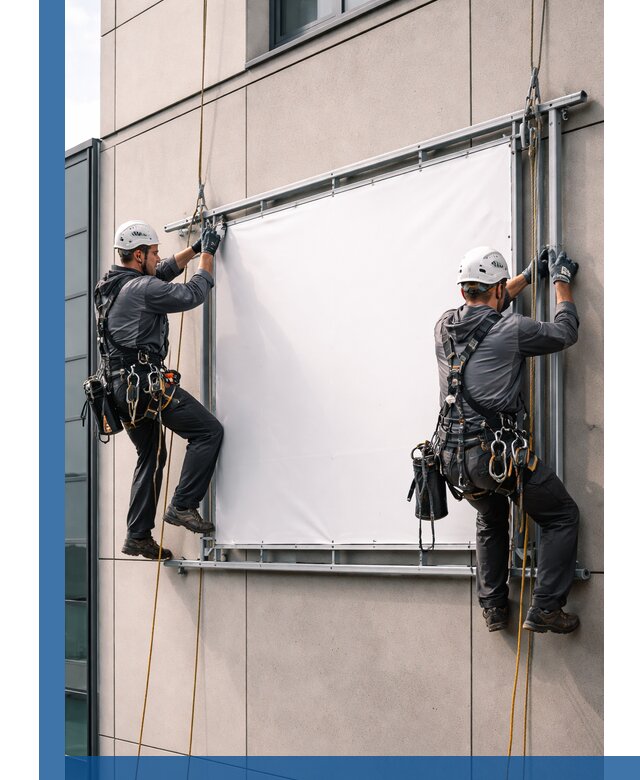 Монтаж наружной рекламной вывески в Коломне под ключ