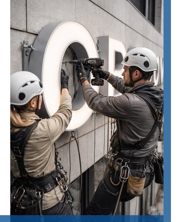 Монтаж световых букв в Коломне от 3042 р. под ключ ВЫСОТНИК-Клм