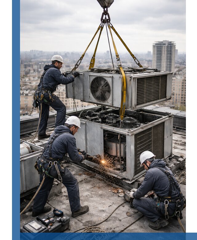 Демонтаж крышной установки в Коломне любой сложности