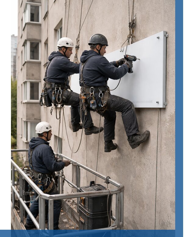 Монтаж табличек и указателей в Коломне от 3549 р. | ВЫСОТНИК-Клм