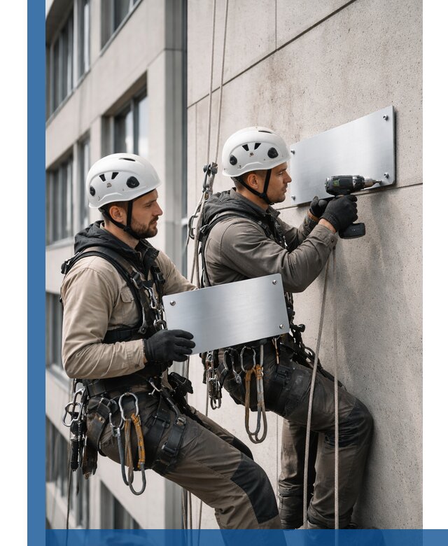 Монтаж табличек и указателей в Коломне для зданий и сооружений