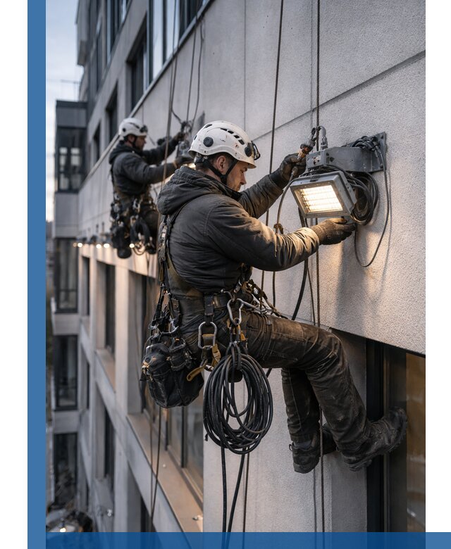 Монтаж фасадного освещения в Коломне установка и подключение