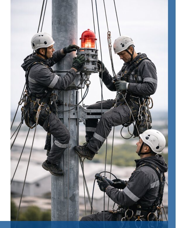 Монтаж заградительных огней в Коломне от 8618 р. | ВЫСОТНИК-Клм