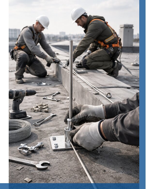 Монтаж молниезащиты на кровле в Коломне цена от 25348 р. | ВЫСОТНИК-Клм