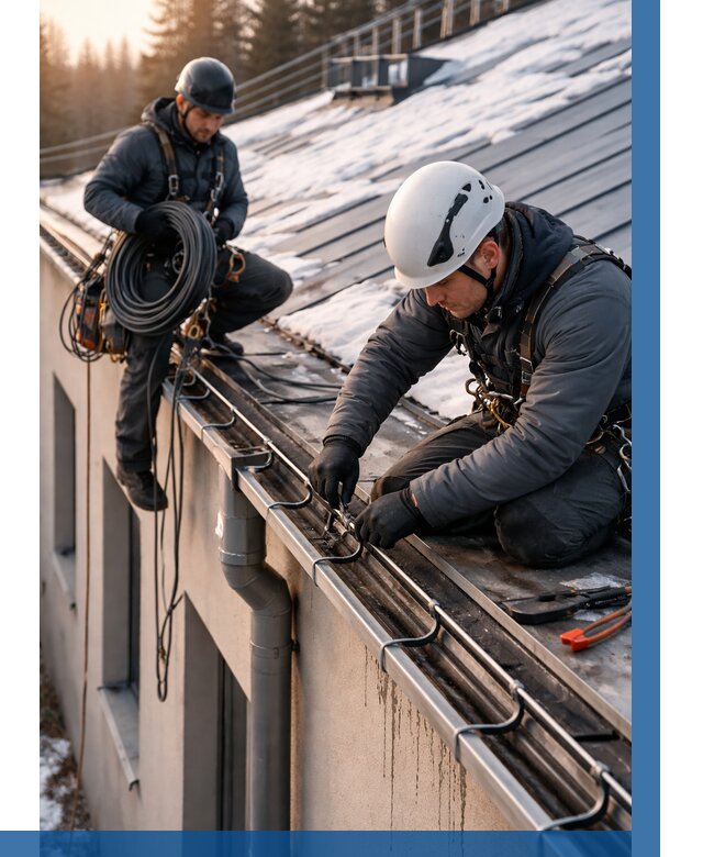 Монтаж греющего кабеля на кровле в Коломне от 456 р. | ВЫСОТНИК-Клм