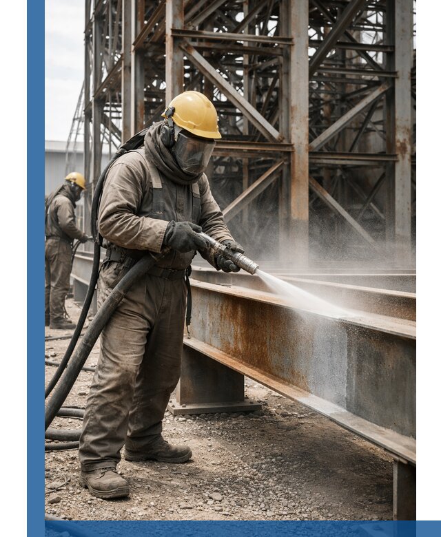 Пескоструйная очистка металлоконструкций в Коломне промышленная