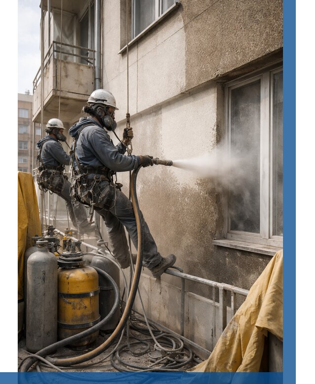 Пескоструйная очистка фасада в Коломне от 659 р. | ВЫСОТНИК-Клм