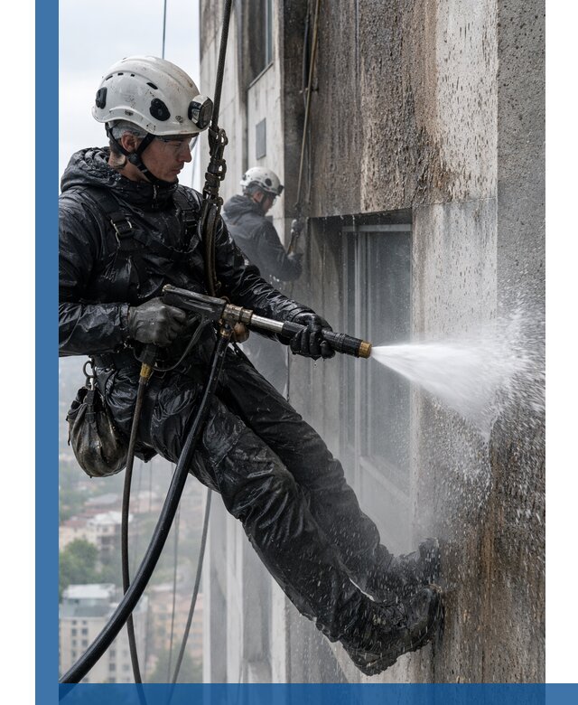 Гидроструйная очистка фасадов и конструкций в Коломне