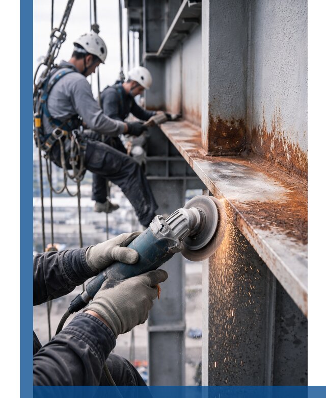 Зачистка металла от ржавчины и подготовка поверхностей в Коломне