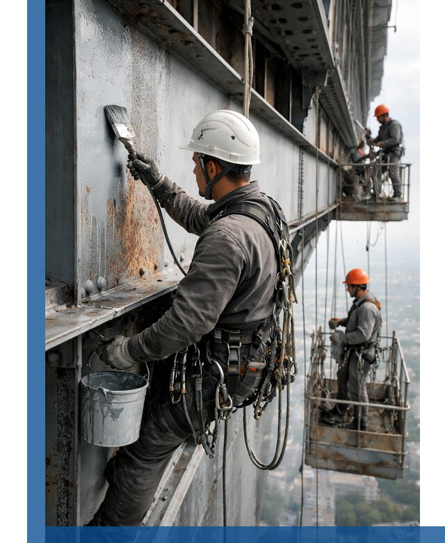 Покраска металлоконструкций на высоте в Коломне профессионально