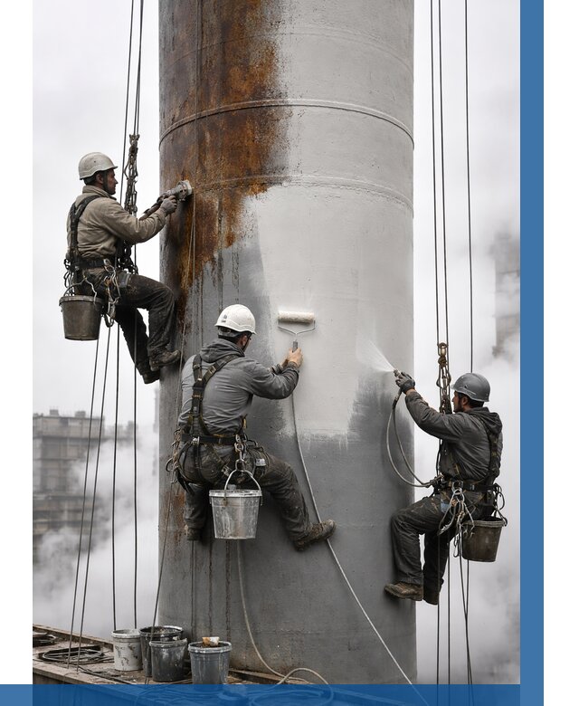 Покраска дымовых труб в Коломне от 8618 р. | ВЫСОТНИК-Клм