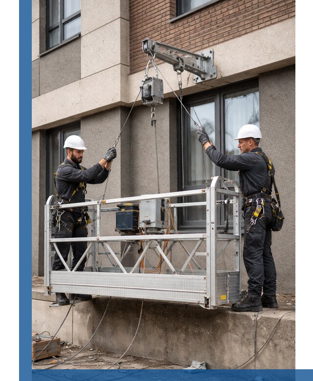 Монтаж и подъем фасадной люльки в Коломне с гарантией безопасности