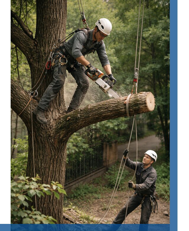 Спил деревьев альпинистами в Коломне от 8111 р. | ВЫСОТНИК-Клм
