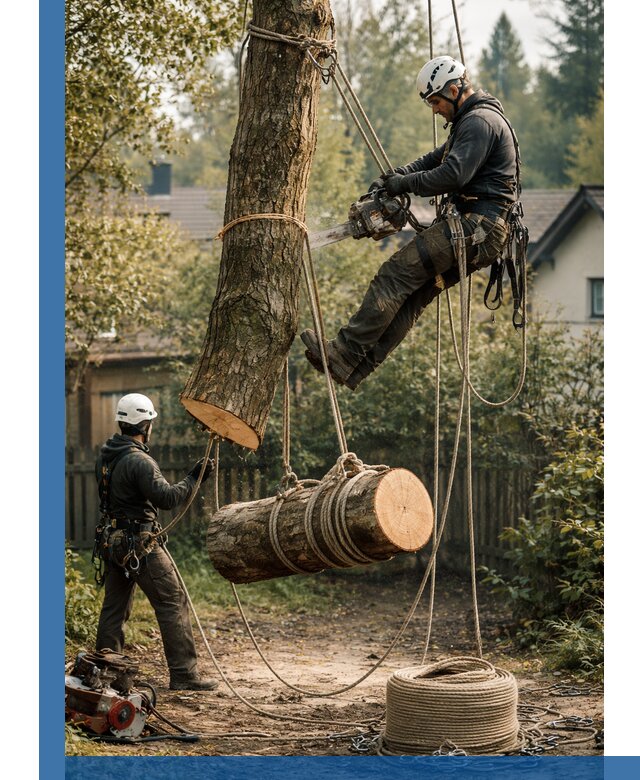 Валка деревьев частями в Коломне, безопасно и аккуратно