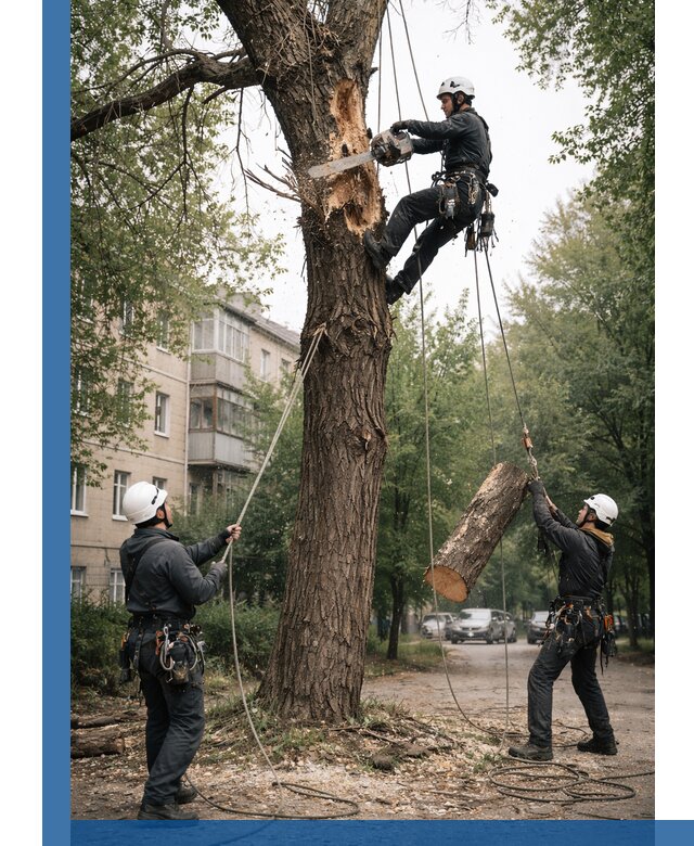 Срочное удаление аварийных деревьев в Коломне с гарантией безопасности