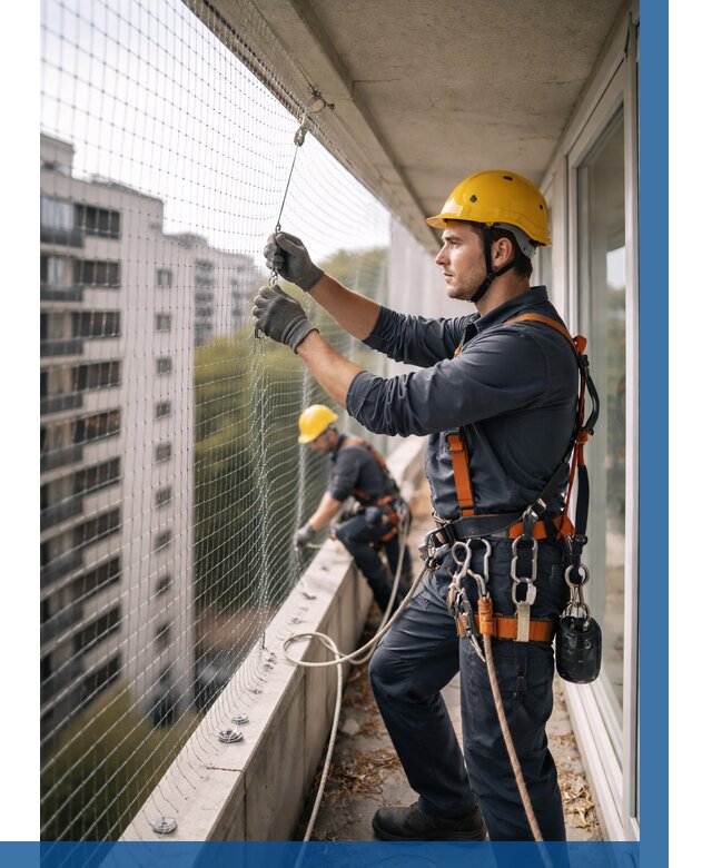 Монтаж сетки от птиц в Коломне от 4563 р. | ВЫСОТНИК-Клм