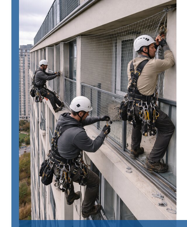 Профессиональный монтаж защитной сетки от птиц в Коломне